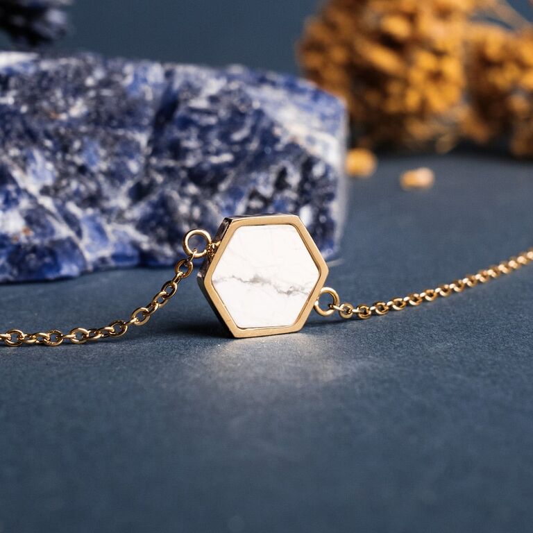 Facade Bracelet (Turquoise/Gold)
