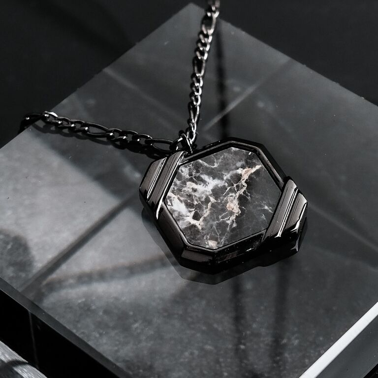 Scalar Necklace (Nero Portoro/Dark Grey)