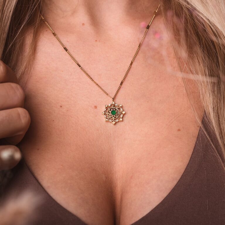 Aphonia Necklace (Green Marble/Gold)