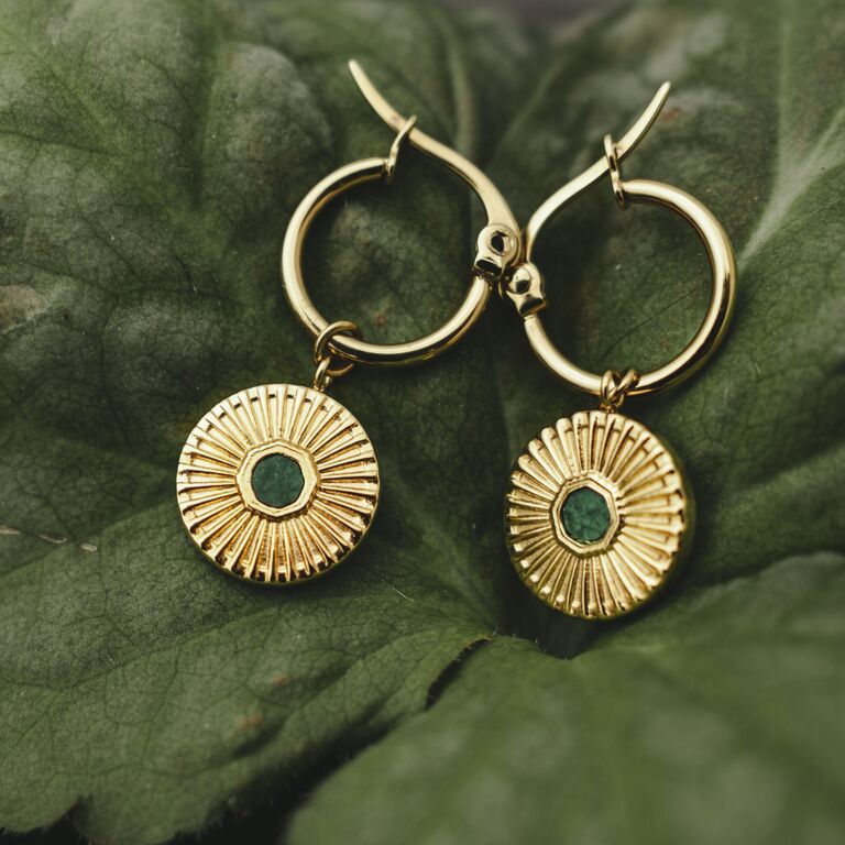 Stencil Earrings (Marble/Gold)