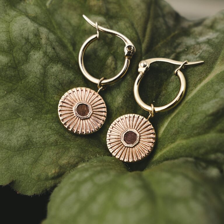 Stencil Earrings (Walnut/Rose Gold)