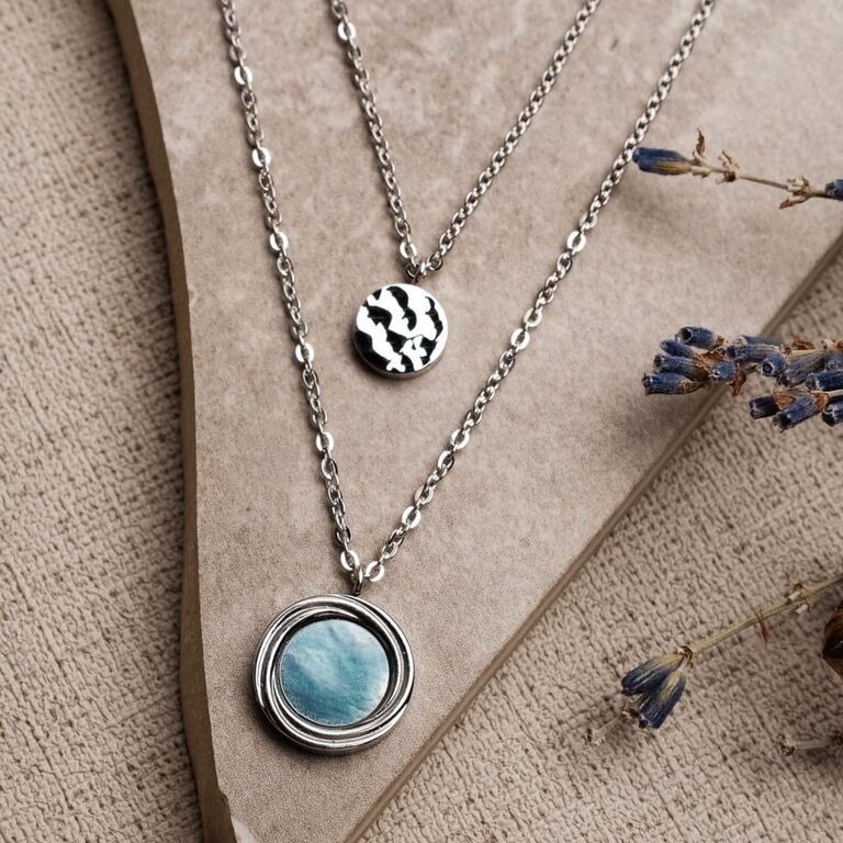 Zendala Necklace (Nacre/Silver)