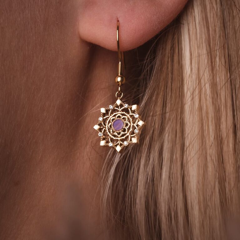Aphonia Earrings (Amethyst/Gold)