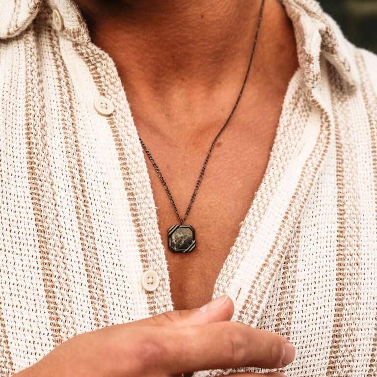 Scalar Necklace (Nero Portoro/Dark Grey)