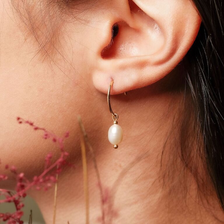 Panoramic Earrings (White Pearl/Gold)