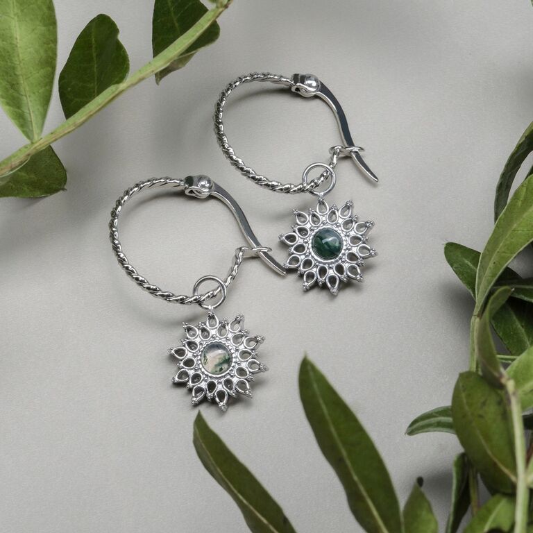 Suncatcher Earrings (Marble/Silver)